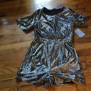 Nordstrom metallic silver romper